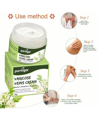 Purvigor Varicose Vein Cream - Eliminate Spider Veins & Phlebitis Angiitis on Leg, Body & Arms - Buy Online on SooperMarket.com
