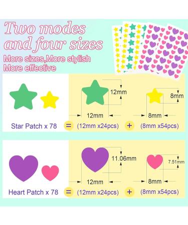 156 PCS Star-Shaped Pimple Patch Set - Hydrocolloid with Tea Tree Oil & Salicylic Acid - Waterproof Suitable for All Skin Types - Pink & Green - Buy Online on SooperMarket.com