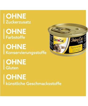 Gimcat Shinycat in Jelly Tuna with Cheese - Premium Wet Cat Food (24 x 70g) | Rich in Fish & Taurine Ideal for Cats - Buy Online on SooperMarket.com