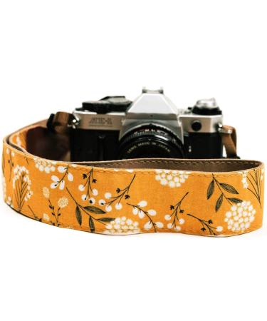 Art Tribute Spring Blossom Flowers Camera Shoulder Strap Belt For All DSLR Camera  Vibrant Design Universal DSLR Strap, Multi Color Neck Belt Best Gift for Men & Women Photographers Mustard Flowers