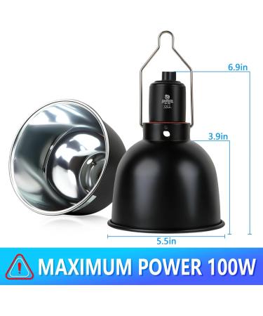 REPTI HOME Reptile Light Fixture - 5.5inch Deep Dome Heat Lamp Fixture UVB Heat Basking Lamp Fixture for Amphibian Reptile Terrariums DOME 5.5 inch - Buy Online on SooperMarket.com