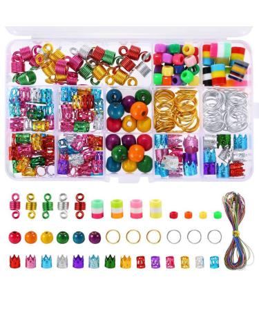 LICHENGTAI 252 Pieces Braids Beads Hair Accessories Aluminum Hair Beads for Braids Dreadlocks Jewelry with Storage Box Hair Spirals Dreadlocks for Men and Women
