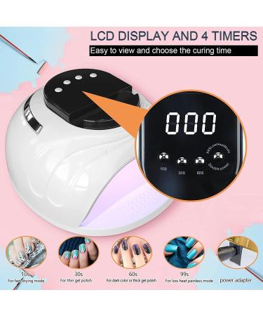 ANGNYA Nail Lamp 168W UV Light with 4 Timer Settings and Automatic Sensor - Professional Nail Dryer for Nail Art in White - Buy Online on SooperMarket.com