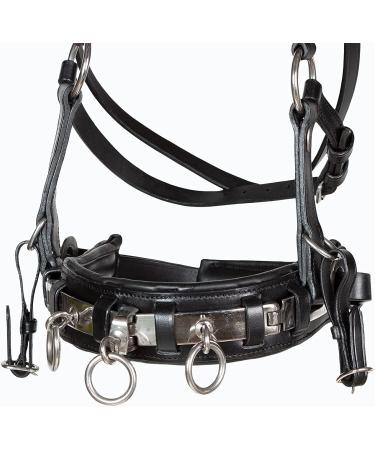 Heinick-Reitsport Professional Leather Cavesson - Black Stainless Steel Bit Strap Nosepiece for Thoroughbreds | International Shipping Available - Buy Online on SooperMarket.com