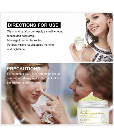 Peptide Complex Cream for Anti-Wrinkle & Firming | Natural Hydrating Moisturizer with Collagen Boost | Face & Neck Cream with Hyaluronic Acid & Aloe Vera - All Skin Types - Buy Online on SooperMarket.com