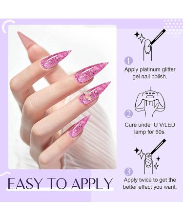 Saviland Platinum Glitter Gel Nail Polish Set - 12 Colors | Soak Off Nail Art for Home DIY & Professionals - 6ML - Buy Online on SooperMarket.com