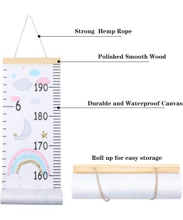 Heyu-Lotus Kids Height Chart 200X20CM | Unicorn 2 | Wall Hanging Growth Chart for Boys and Girls | Removable Canvas and Wood Measuring Ruler | Children Bedroom Decoration - Buy Online on SooperMarket.com