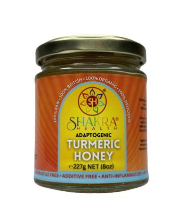Turmeric Honey Naturally Infused Organic Mild Potent & Smooth. UK Borage Honey Adaptogenic Raw Pre-biotic Anti-Inflammatory Anti-Aging | Shakra Health Sweet Turmeric Honey