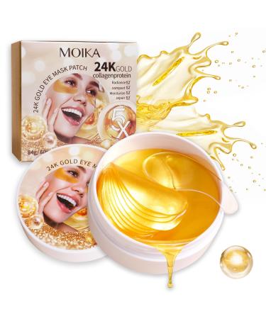SDSM 24k Gold Under Eye Collagen Mask Patches 5X Anti Wrinkle Moisturizing and Repairing Ability Reduce Puffy Eyes & Dark Circle Under Eye Gel Patches Smooth Tired Eye Masks - (Jar - 30 Pair)