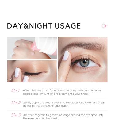Sakura Korean Eye Cream - Anti-Aging Under Eye Treatment for Puffiness & Bags | Day & Night Caffeine Eye Cream for Men & Women - Buy Online on SooperMarket.com