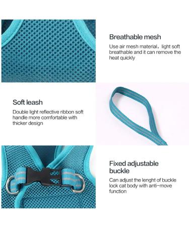 Shop Lianzimau Ultra Light Adjustable Cat Dishes & Escape Protection Running Vest for Kittens & Puppies - Turquoise | 1 Pack - Buy Online on SooperMarket.com