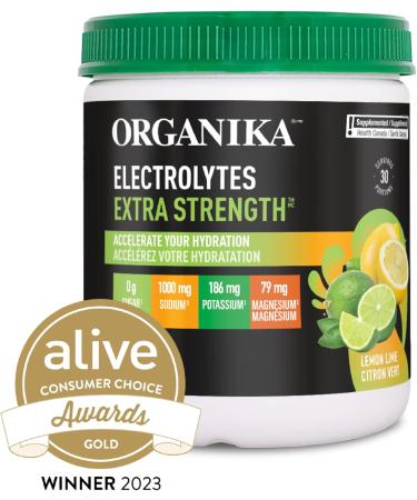 Organika Electrolytes Extra-Strength Powder- Lemon Lime- High in Sodium for Sport Recovery - Saltier Taste Sugar-Free Hydration and Electrolyte Replenishment - 180g - 30 servings Lemon Lime 30 Servings (Pack of 1) - Buy Online on SooperMarket.com