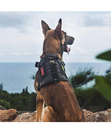Tactical Dog Harness Vest Military Dog Harness for Large Medium Dogs No-Pull Service Dog Vest with Hook & Loop Panels Adjustable Dog Vest Harness for Walking Hiking Training(Black Medium) M Black - Buy Online on SooperMarket.com