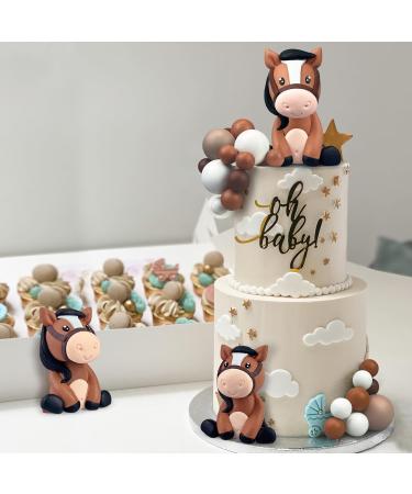 KEEPARTY 27 PCS Horse Cake Toppers Ball Cake Picks Horse Baby Shower Cake Decoration for Horse Theme Party Favors Supplies - Buy Online on SooperMarket.com