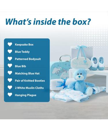 Baby Box Shop Baby Boy Gifts Newborn - 7 Baby Shower Gifts for Baby Boy includes New Baby Boy Gifts in a New Born Baby Gift Set New Born Baby Boy Gift Baby Boy Hamper for New Born Baby - Blue - Buy Online on SooperMarket.com
