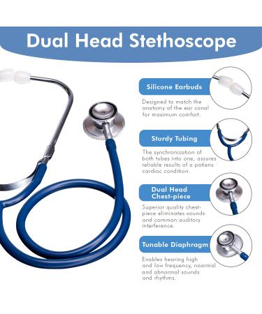Buy Novamedic Classic Blue Dual Head Stethoscope - 22-inch Adult Size | Ideal for Nurses Doctors & Medical Professionals | Fast International Shipping - Buy Online on SooperMarket.com
