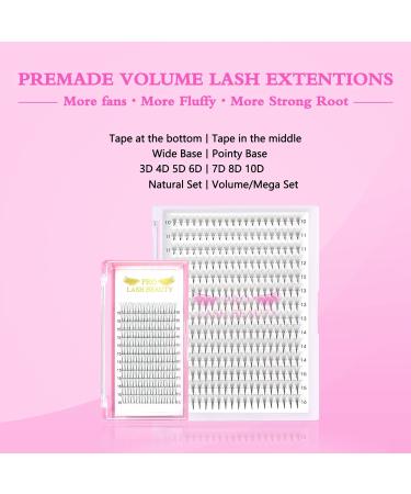 Premade Fans Eyelash Extensions 8D-D-0.07-9-16 Premade Volume Lash Extensions 320 Fans Pointed Base Fans 0.07 Premade Volume Fans C D Curl(8D-D-0.07 9-16 mix) 9-16 mix 8D-D-0.07 - Buy Online on SooperMarket.com