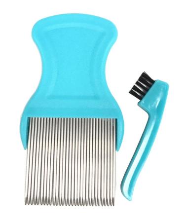 HTBRUSH BLUE Head Lice Headlice Treatment Comb with brush Flea Eggs Remover Long Metal Teeth Pet Dog Cat UK FAST POST