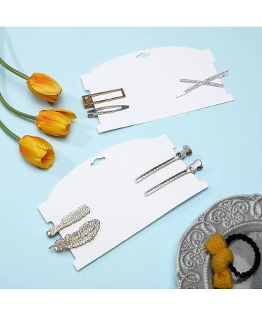 Geyee 50pc Hair Clip Display Cards - White Cardboard Organizer for Hair Bows & Barrettes - Buy Online on SooperMarket.com