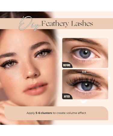 LASHVIEW DIY Cluster Lash Extensions for Self-Application - 48 Pcs, 3D Rapid Soft and Lightweight, Style D10 Mix (10/12/14/16mm) - Buy Online on SooperMarket.com