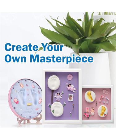 150g Air Dry Clay Baby Footprint Handprint Kit - Non-Toxic, Food Grade, Ultra Light, Soft Foam - DIY Keepsake Maker and Ideal Baby Gift - White - Buy Online on SooperMarket.com