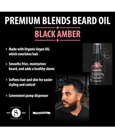 Suavecito Premium Blends Beard Oil - Black Amber Fragrance 1 Fl Oz/28g - Buy Online on SooperMarket.com