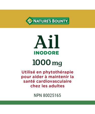 Nature's Bounty Garlic Pills and Herbal Health 1000mg Supplement Helps Maintain Cardiovascular Health 100 Softgels(Packaging May Vary) Unflavored 100 count (Pack of 1) - Buy Online on SooperMarket.com