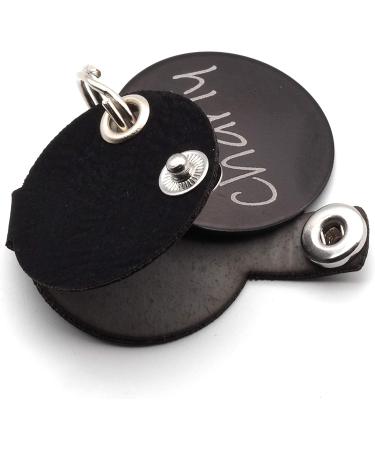 Dog Brand Pocket Engraving | Push Button | Synthetic Leather Keychains in Blue Black Red Yellow | 30mm Customizable Control Tags - Buy Online on SooperMarket.com