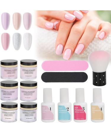 Dip Powder Nail Kit Nail Art Manicure DIY Salon Beginner Extension Kit Nail Dipping Powder Starter Set Nail Art Powder Top Base Coat Gel Dust Brush Manicure Tool Set for Nail K1214 - Buy Online on SooperMarket.com