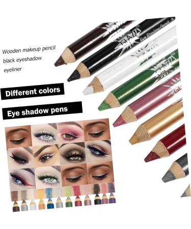 Baluue 12pcs Pearlescent Eyeshadow Pencil Waterproof Gel Eyeliner Natural Look Eyes Liner Eye Glitter Wood 12.5X0.5cm Assorted Color - Buy Online on SooperMarket.com