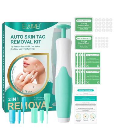 Skin Tag Remover Auto Skin Tag Removal Kit for Skin Tags (1mm - 9mm) Easy to Use Safe and Painless Remove Skin Tag with 10 Repair Patches and 40Pcs Skin Tag Removal Bands