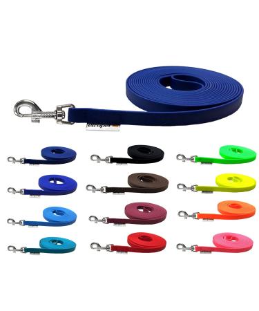 Track leash for dogs Biothane dog leash medium / large dogs width 16mm / 3m / 5m / 10m / 15m (1m without hand loop navy blau) 1m without hand loop navy blau