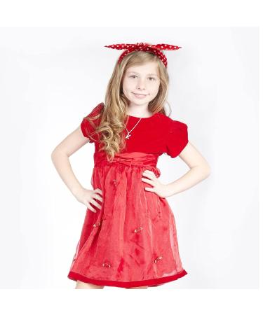 Polka Dot Headbands Set - Retro Bandana Wire Headband for Girls & Women - Vintage Print Christmas Hairband (Red & Black) - Buy Online on SooperMarket.com
