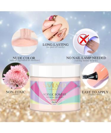 Saviland 120g Nudes Acrylic Powder - Professional Salon Quality for Nail Extension | 4.23oz Acrylic Nail Powder for French Nails - No Lamp Needed - Buy Online on SooperMarket.com