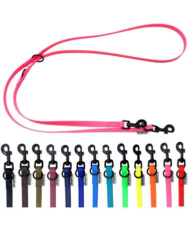 Biothane Dogeline Black Hook adjustable for small dogs / large dogs 2m / 2.40m / 2.80m / 3.50m / 5m (neon pink 2.40m x 16mm) 2.40m x 16mm neon pink