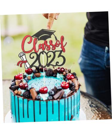 Warmhm 6pcs 2023 cake supplies party supplies top hat dessert decorations Insert card cupcake decors graduation cupcake topper 2023 props grad cake decorations paper cup - Buy Online on SooperMarket.com