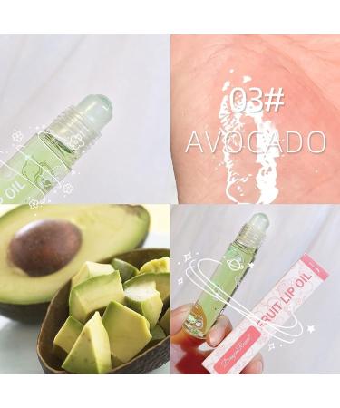 Gireatick 6PCS Fruity Flavors Lip Oil Set | Long-Lasting Moisturizing Balm | Roll-On Gloss Set | Strawberry, Orange, Grape, Avocado, Cherry, Peach | Glossy Lip Makeup | Transparent Lip Gloss - Buy Online on SooperMarket.com