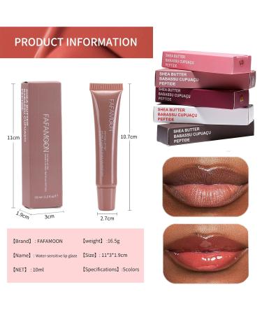 Hydrating Lip Glowy Balm - Moisturizing & Plumping Gloss for Dry Cracked Lips | Shea Butter & Babassu Oil | Nourishing Lip Care (01# Ribbon - Buy Online on SooperMarket.com