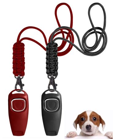 TODREMOU Dog Whistle Recall Training 2 Pack-Professional High Pitch-Can Be Heard By Human Ears (Red+Black)