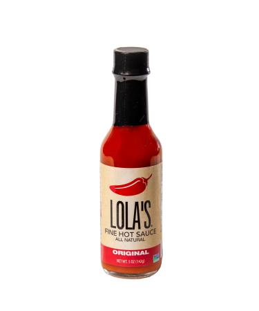 Lola’s Fine Hot Sauce - Original | Signature Recipe 5 Fl Oz | Family Recipe | All-Natural, Gluten-Free, Keto | Created With Red Jalapenos, Habanero Peppers, Garlic, and Lime Original Recipe 5 Fl Oz