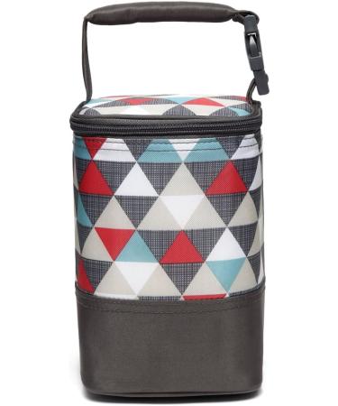 LCY Insulated Baby Bottle Cooler Bag | Holds 4 Bottles | Colorful Triangles | Hanging Strap Included - Buy Online on SooperMarket.com