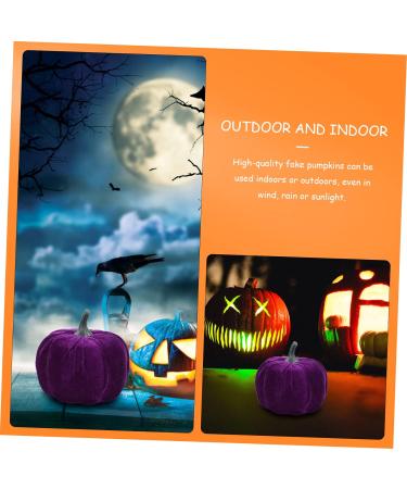 Didiseaon 5pcs Flannel Foam Pumpkin Autumn Decor Halloween Decor Velvet Pumpkins for Decorating Artificial Pumpkin Decoration Fall Decorations Home Decor Photo Prop Fake Pumpkin Set Purple Purple 14X12.5X12.5CM - Buy Online on SooperMarket.com