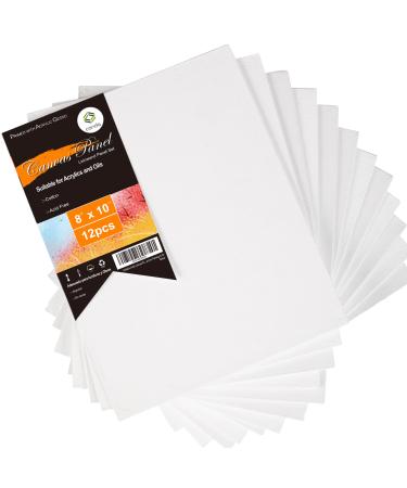 CONDA Artist Canvas Panels 8 x 10 inch 12 Pack Primed 100% Cotton Artist Quality Acid Free Canvas Board for Acrylic Pouring Watercolor & Oil Painting 8x10 12