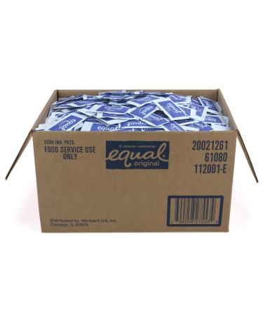 EQUAL 0 Calorie Sweetener Sugar Substitute Zero Calorie Sugar Free Sweetener Packets Sugar Alternative 2000 Count