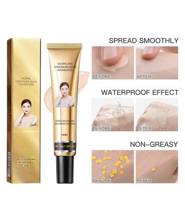 LSxia 2Pcs Liquid Concealer Foundation Set - Waterproof & Moisturizing Ivory Makeup for Full Coverage & All Skin Types - Buy Online on SooperMarket.com