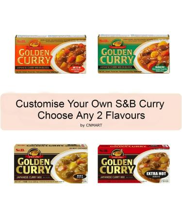 S&B Golden Curry Sauce Mixed Assorted Flavours 220g (Pack of 2) Self Customised - Buy Online on SooperMarket.com
