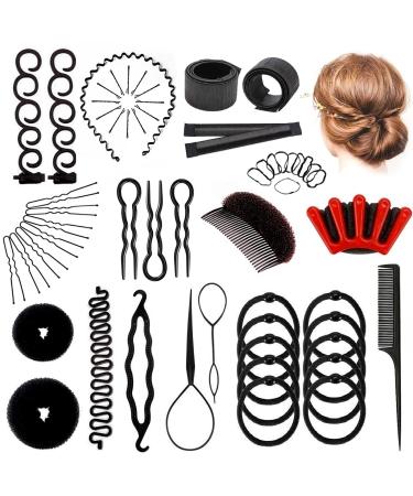 Jingxinxin Hair Styling Set 20 Pcs DIY Women Hair Accessories Braid Girls Hairstyle Maker Tool Hairpin Holding Magic Braiding Twist Curler Tool Kit Pull Hair Needle
