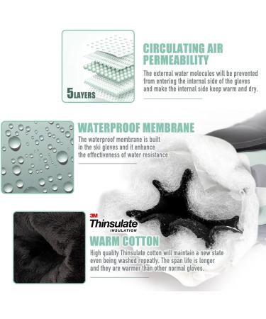 Winter Ski Gloves - Jogoo 3M Thinsulate Snowboard Gloves for Men and Women | Touchscreen, Waterproof & Windproof with Pocket | Large Size - Buy Online on SooperMarket.com