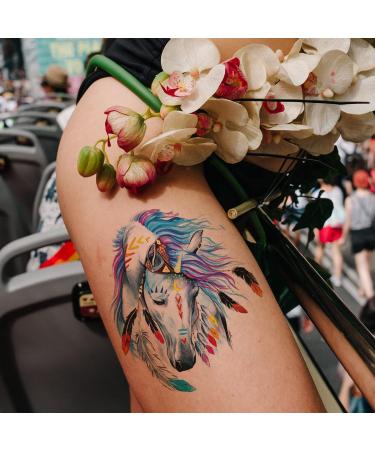 Oottati 12 Large Temporary Tattoos - Watercolor Flower Arm Design for Men and Women - Buy Online on SooperMarket.com
