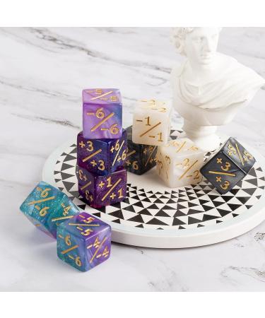 48 Pieces MTG Dice Counters Buff Token Dice Loyalty Dice Starry Marble D6 Dice Cube Compatible with Magic The Gathering  CCG  Card Gaming Accessory  4 Colors - Buy Online on SooperMarket.com